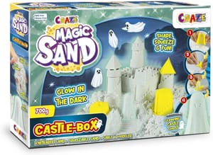 CRAZE Glow-in-the-Dark Sand Castle Box with 700g Sand & Moulds