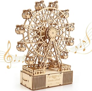 BELEEV 3D Wooden Puzzle: Ferris Wheel Music Box