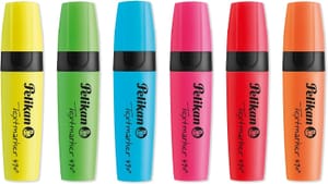 Pelikan Textmarker 490 Highlighters Pack 6, 3-Width Tip, Water-Based - £3.79 S&S