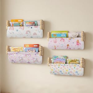 Prime Savings-Decalsweet 4-Piece Floating Wall Bookshelves for Kids