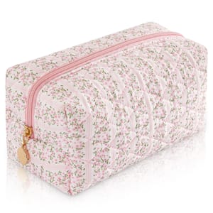 UUYUUY Quilted Pastel Pink Makeup Bag, 1 Pc, All-round Storage