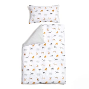 Clair De Lune Jungle Dream Reversible Duvet Cover 120x150 White/Grey