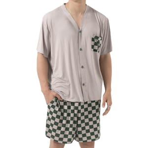 AovYoo Men's Modal Pyjamas Set Short Sleeve Lightweight Green