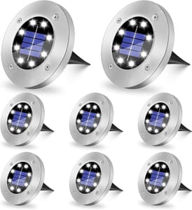 SCNNC Solar Pathway Lights Cool White 8-Pack