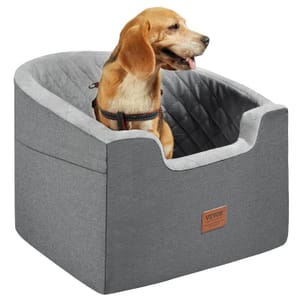 VEVOR Waterproof Dog Car Seat with Storage & Leash, Gray