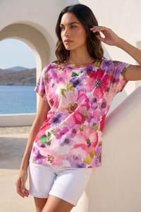 Roman Floral Sparkle Top