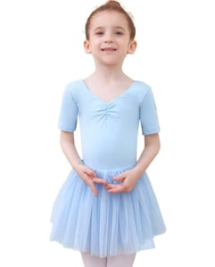 Tancefair Girls Ballet Dress Cotton Leotard Tutu Skirt Blue