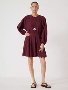 HUSH Thorne Textured Mini Dress, Maroon Red