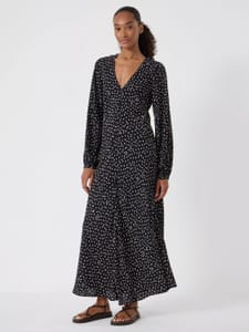 HUSH Grace V-Neck Long Sleeve Polka Dot Dress
