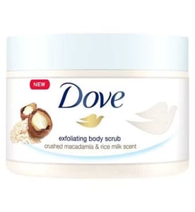 Dove Crushed Macadamia & Rice Milk Body Scrub 225 Ml