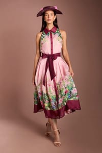 Lisa Tan Collared Printed Midi Dress