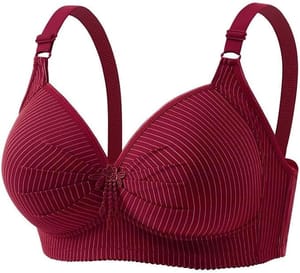 Non-Wired Supportive Bralette for Women, plus Size, Wireless, Wine 4XL
