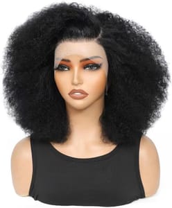 Yacurcur Afro Kinky Curly Lace Front Wig 18in 13x4