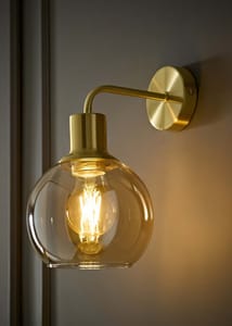 ValueLights Bellamy Brushed Gold Wired Wall Light