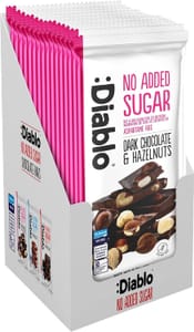 Diablo Dark Chocolate Hazelnuts No Added Sugar Bar 15x85g