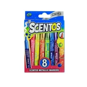 Scentos Set of 8 Fruit Scented Metallic Markers