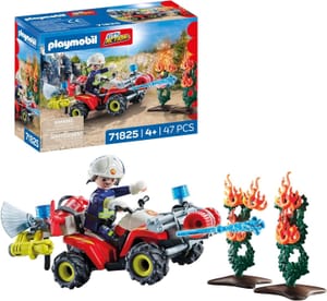 Playmobil Action Heroes Fire Brigade Quad Extinguishes Hedge Fire 71825
