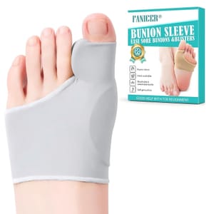 2-Pack Bunion Corrector Sleeve with Pads, Hallux Valgus, Left/Right Grey