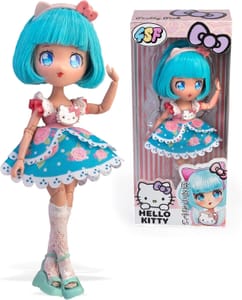 Hello Kitty Manga Doll Pretty Pink Blue Hair 15-Point Articulation
