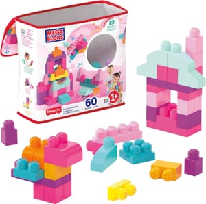Mega Bloks Big Building Bag with 60 Blocks, Pink