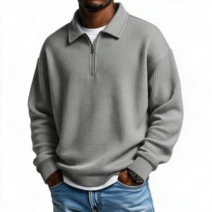 MOKBAY Men's Turtleneck Knit Fleece Sweatshirt