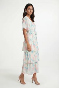 Wallis Petite Floral Print Ruffle Maxi Dress