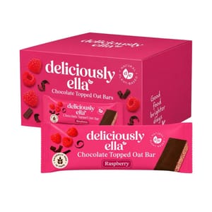 Deliciously Ella Chocolate Topped Oat Bars Raspberry 12x 50g Bars