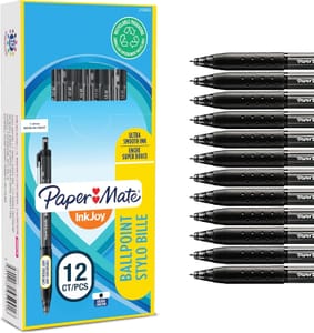 Paper Mate InkJoy 300RT Retractable Pens, Black, 1.0mm, 12ct - £5.93 S&S