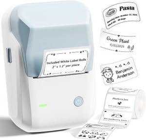 NIIMBOT B1 Bluetooth 2-Inch Portable Label Printer with Tape (Blue/White)