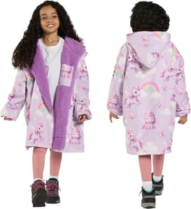 Unicorn Kids Waterproof Dry Robe with Hood and Pockets
