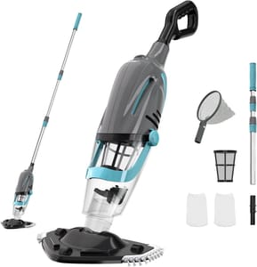 Rechargeable Pool Vacuum with Telescopic Pole, 18.5 GPM, Net Included