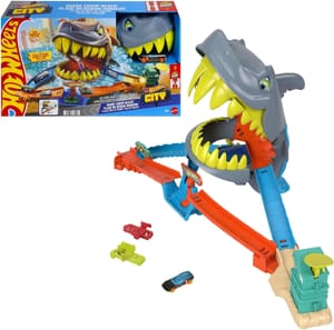 Hot Wheels Shark Chomp Beach Playset & 1:64 Scale Car