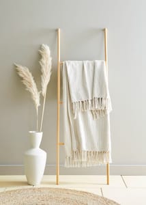 Drift Quinn Tasselled Cream Throw - 200 X 200cm