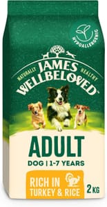 James Wellbeloved Turkey Rice Dry Dog Food 2kg - £6.38 S&S Voucher