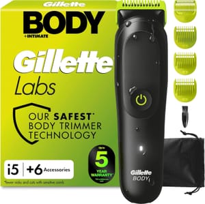GilletteLabs I5 Body and Intimate Hair Trimmer, 3 Body Combs