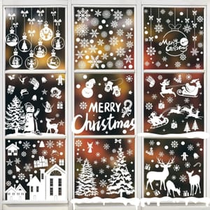 Bigqin 9 Sheets, 256 Pieces Christmas Window Cling Stickers