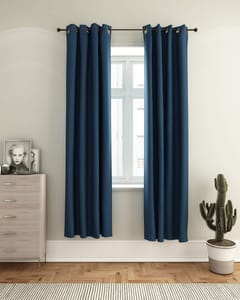 Furinno Collins Blackout Curtain 52x84 in Dark Blue