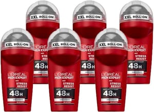 LOral Men Expert Stress Resist 96H Antiperspirant Roll-on 50ml (6-Pack)