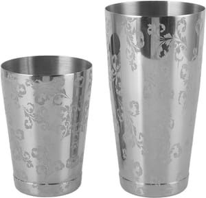 MOUMOUTEN Stainless Steel Engraved Martini Shaker, Bar Mixer