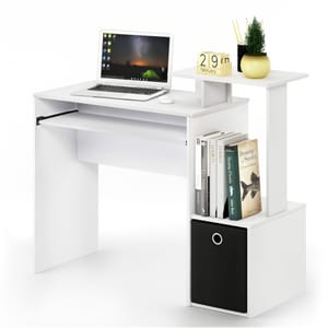 Furinno ECON 101.6cm Gaming Desk with Keyboard Tray, White