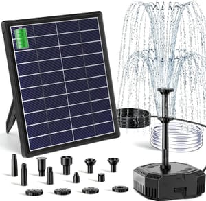 Biling 6.5W Solar Water Fountain with Filter & Battery