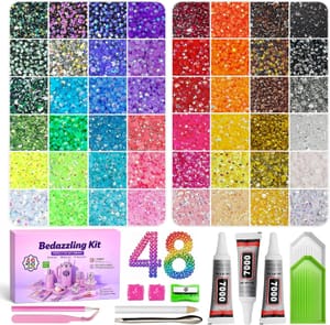 Fournine 48 Colours Resin Jelly Rhinestones Bedazzling Kit