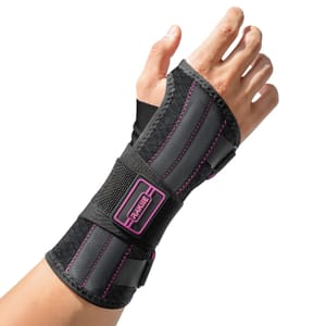 Rakiie Carpal Tunnel Wrist Brace, 3 Metal Splints, Pink Right