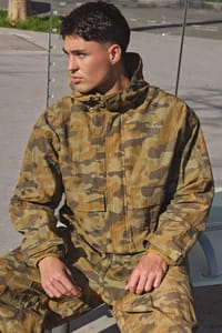 Man Oversized Camo Ripstop Sports Cagoule