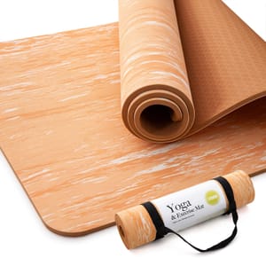 Marjar Extra Thick Yoga Mat 10mm, Non-Slip with Strap, Orange