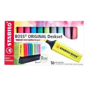 STABILO BOSS ORIGINAL Deskset Pack of 10 Assorted Colours