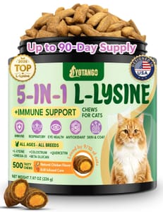 L-Lysine for Cats Chews & Treats, 500 Ct, Immune Support - £11.99 S&S Voucher