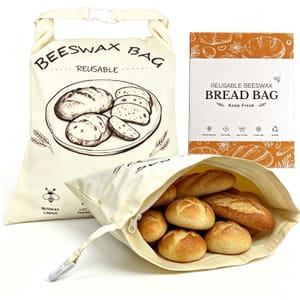 DEAL STACK - 2-Pack Beeswax Bread Bags, LoafGuard Reusable 43.5x33.5 Cm