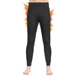SIHOHAN Men's Thermal Fleece-Lined Long Johns Black
