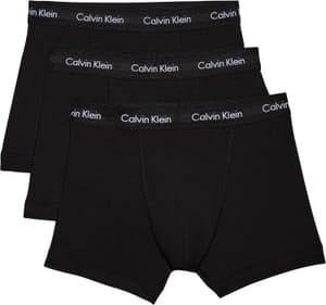 Calvin Klein Cotton Stretch 3-Pack Trunk All Black Size M